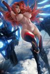  1girl areolae artist_name boots breasts curvy elbow_gloves gloves gun_goddess_miss_fortune large_breasts league_of_legends long_hair looking_at_viewer navel nipples nude parted_lips patreon pussy red_hair sakimichan sarah_fortune solo thigh_boots thighhighs uncensored watermark web_address 