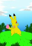  alternate_color animated artybear big_butt butt cleft_tail dancing female feral fur nintendo pikachu pok&eacute;mon pok&eacute;mon_(species) pussy raised_tail rear_view simple_background solo thick_thighs video_games wide_hips 