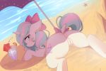  2018 anus beach blue_eyes blue_hair blush butt cup cute cutie_mark detectiveneko dock equine eyelashes fan_character female feral floppy_ears glass hair hair_bow hair_ribbon hi_res hooves horn ice ice_cube looking_at_viewer looking_back lying mammal marine mirabelle_(oc) multicolored_hair my_little_pony nude on_front outside pink_hair puffy_anus pussy rear_view ribbons sand sand_castle sculpture sea seaside shadow solo starfish straw stripes tail_bow tail_ribbon two_tone_hair umbrella unicorn water 