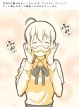  1koma ahoge artoria_pendragon_(all) bangs bow bowtie breasts closed_eyes closed_mouth comic commentary_request eyebrows_visible_through_hair facial_hair fate/grand_order fate_(series) holding holding_mustache long_sleeves monochrome mustache saber solo translation_request tsukumo 