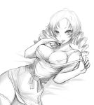  bra breasts catherine catherine_(game) cleavage commentary_request dress drill_hair greyscale kara_(color) long_hair monochrome solo thighhighs twin_drills underwear 