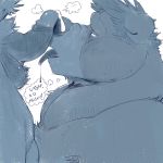  2017 absurd_res anthro balls bear cum cum_on_face cum_on_muzzle digital_drawing_(artwork) digital_media_(artwork) drooling english_text fangs fur hair hi_res male male/male mammal mayku nude open_mouth penis pubes saliva simple_background text thought_bubble tongue tongue_out tuft white_background 