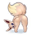  :3 anus ass_up blue_eyes brown_nose butt cub cute dipstick_tail ears_up eevee female fluffy fluffy_tail hand_on_butt head_down looking_at_viewer looking_back multicolored_tail nintendo pok&eacute;mon pok&eacute;mon_(species) presenting presenting_hindquarters presenting_pussy pussy pussy_juice rear_view simple_background solo spread_anus spreading tragicfame video_games white_background young 