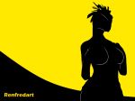  argonian breasts female reptile scalie silhouette simple_background skyrim solo standing tagme the_elder_scrolls video_games yellow_background 
