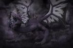  2017 3d_(artwork) 4_toes angry better_version_at_source black_background black_wings blue_tongue claws dark_theme digital_media_(artwork) dragon ear_frills fangs feral flesh_whiskers forked_tongue frill front_view grey_wings long_neck long_tail membranous_wings open_mouth purple_eyes purple_scales purple_tail quadruped roaring scales scalie schlossbauer sharp_teeth simple_background slit_pupils snout solo spiked_tail spikes spread_wings standing teeth toe_claws toes tongue tongue_out tongue_sheath two_tone_wings western_dragon wings zbrush 