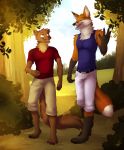  anthro canine couple_(disambiguation) fox gothwolf male mammal marten mustelid park 