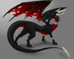  2018 blue_eyes bmacher claws cynder digital_media_(artwork) dragon female feral membranous_wings scalie simple_background solo spyro_the_dragon standing video_games western_dragon wings 