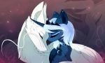  2018 blue_feathers blue_fur digital_media_(artwork) dragon eastern_dragon equine eyelashes eyes_closed feathers female feral friendship_is_magic fur hair horn magnaluna mammal my_little_pony princess_luna_(mlp) white_hair winged_unicorn wings 