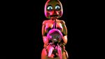  3d_(artwork) animatronic anthro avian breasts carrying cupcake_(fnaf) digital_media_(artwork) duo female five_nights_at_freddy&#039;s five_nights_at_freddy&#039;s_2 glowing glowing_eyes machine nipples nude robot size_difference source_filmmaker toy_chica_(fnaf) video_games yaboiscout 