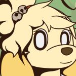  animal_crossing anthro canine dog female icon isabelle_(animal_crossing) makydeli_(artist) mammal nintendo smile video_games 