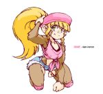  clothing dan-heron dixie_kong donkey_kong_(series) english_text female mammal monkey nintendo primate solo text video_games 