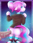 2018 :o animal_genitalia animal_penis anthro anus balls blue_eyes bottomless butt clothed clothing collar cute cutie_mark disembodied_penis earth_pony equine equine_penis erection eyebrows eyelashes fan_character female floppy_ears gradient_background hair hair_tie hi_res hoodie hooves horse inner_ear_fluff legwear looking_back male male/female mammal medial_ring multicolored_hair my_little_pony open_mouth panda_shade penis pony ponytail portrait precum puffy_anus purple_background purple_hair pussy rear_view short_hair simple_background solo_focus standing star stockings teeth thigh_gap thigh_highs three-quarter_portrait tongue two_tone_hair wild-fluff 