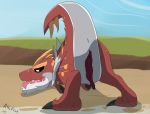  butt detailed_background dinosaur feral male male/male nintendo outside penis pok&eacute;mon pok&eacute;mon_(species) sex solo tyrantrum video_games 