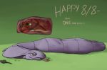  2018 ambiguous_gender anthro arbok ball_gag blush brown_fur bryce_daeless bulge countershading digestion digital_media_(artwork) duo fangs feral fur gag green_eyes hi_res internal looking_at_viewer lying mammal mustelid nintendo otter pok&eacute;mon pok&eacute;mon_(species) post_vore purple_eyes purple_scales saliva scales scared simple_background snake_hood soft_vore tan_fur text theandymac tongue video_games vore whiskers 