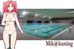  :o bare_shoulders bikini indoors legs medium_breasts mikakunin_de_shinkoukei pool ryunnu swimsuits two_side_up white_bikini yonomori_kobeni 