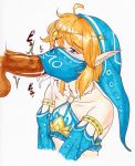  2boys androgynous blonde_hair blue_eyes crossdressing cum cum_in_mouth fellatio link male multiple_boys nintendo oral tammaro tammdraws the_legend_of_zelda trap wink yaoi 