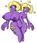  2018 2_heads big_breasts breasts conjoined conjoined_twins digital_drawing_(artwork) digital_media_(artwork) eyelashes female hi_res huge_breasts humanoid multi_head nintendo nipples not_furry nude pok&eacute;mon pok&eacute;mon_(species) purple_nipples purple_skin pussy scowl sibling simple_background small_breasts smoke solo twins video_games weezing zoner 