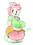  amy_rose big_breasts big_butt breasts butt crouching female hedgehog mammal ota_(artist) slightly_chubby sonic_(series) 