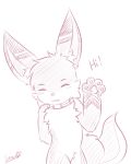  &lt;3 2018 blush collar cute iradeon line_art male mammal paws sean_(senz) senz solo waving 