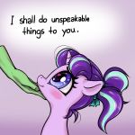  &lt;3 &lt;3_eyes 2018 coinpo dialogue disembodied_hand duo english_text equine female feral friendship_is_magic hair hi_res horn mammal my_little_pony smile solo_focus starlight_glimmer_(mlp) text unicorn young 