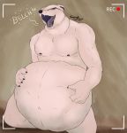  ambiguous_prey anthro bear belly big_belly burping calinbeast camera eyewear glasses looking_at_viewer male male_pred mammal open_mouth vore 