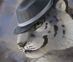  2013 anthro digital_media_(artwork) feline green_eyes grin hat leopard mammal smile solo trunorth watermark whiskers 