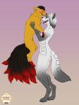  anthro canine clowd cute female feral fox hi_res incorgnito jen kira_redpaw mammal nine_tailed_fox smaller_version_at_source wolf 