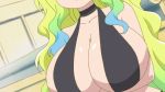  10s 1girl animated animated_gif aqua_hair bikini bouncing_breasts breasts cleavage huge_breasts kobayashi-san_chi_no_maidragon long_hair quetzalcoatl_(maidragon) solo swimsuit 