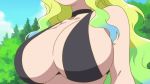  10s 1girl animated animated_gif aqua_hair bikini bouncing_breasts breasts cleavage huge_breasts kobayashi-san_chi_no_maidragon long_hair quetzalcoatl_(maidragon) solo swimsuit 