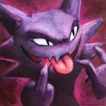  2017 ambiguous_gender haunter kenket nintendo pok&eacute;mon pok&eacute;mon_(species) solo tongue tongue_out traditional_media_(artwork) video_games 