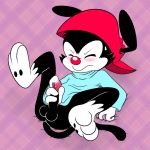  animaniacs balls bottomless clothed clothing digisushi eyes_closed hat male mammal masturbation penile_masturbation penis solo wakko_warner warner_brothers young 