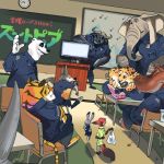  anthro benjamin_clawhauser canine cheetah chief_bogo clothing disney elephant feline female fox fur judy_hopps male mammal nick_wilde officer_fangmeyer officer_higgins police_uniform uniform wolf yasiplay zootopia 