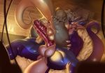  anthro anus balls big_balls big_penis duo erection gaping gaping_anus hand_on_butt humanoid_penis javkiller male male/male muscular muscular_male nude open_mouth penis scalie sex thick_thighs 