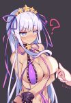  :3 ? bare_shoulders bb_(fate)_(all) bb_(swimsuit_mooncancer)_(fate) bikini_tan blush breasts cleavage covered_nipples crossed_arms earrings eyebrows_visible_through_hair fate/grand_order fate_(series) gloves gyaru hair_ribbon hairband highres jewelry large_breasts lavender_hair litsvn long_hair naughty_face navel nipples pink_eyes pink_ribbon purple_ribbon reaching_out ribbon simple_background smile solo_focus star star-shaped_pupils symbol-shaped_pupils tan tanline upper_body very_long_hair 