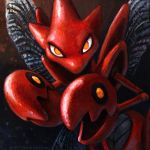  2018 ambiguous_gender insect_wings kenket looking_at_viewer nintendo pincers pok&eacute;mon pok&eacute;mon_(species) red_body scizor solo traditional_media_(artwork) video_games wings 