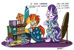  2018 bobthedalek clothed clothing dialogue english_text equine eyewear female feral friendship_is_magic furniture glasses horn kite male mammal my_little_pony simple_background starlight_glimmer_(mlp) sunburst_(mlp) text unicorn white_background 