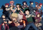  6_boys 6_girls armor ashido_mina asui_tsuyu bakugo_katsuki black_eyes black_hair blonde_hair blue_hair boku_no_hero_academia breasts brown_hair cape cleveage fanart fantasy fumikage_tokoyami gloves green_eyes green_hair hagakure_toru hat iida_tenya invisible kirishima_eijirou knights long_hair magic medieval midoriya_izuku multicolored_hair multiple_boys multiple_girls pink_hair pink_skin ponytail purple_hair red_hair short_hair sword todoroki_shouto unseriousguy urakaka_ochako wand weapon white_hair wizard 