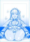  bb_(fate)_(all) bb_(swimsuit_mooncancer)_(fate) bikini blue commentary_request covered_nipples fate/grand_order fate_(series) gyaru hair_ribbon hairband haruhisky long_hair monochrome open_mouth pussy revealing_clothes ribbon see-through spread_legs spread_pussy swimsuit 