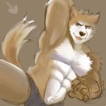  2018 anthro biceps canine clothing fur kemono male mammal muscular muscular_male nipples pecs plum_(artist) underwear 