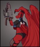  2018 butt crossgender cygnis_flayinthere doom dragon female gun guncaster ranged_weapon robotjoe video_games weapon yellow_eyes 