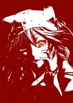  close-up evil_eyes hand_on_own_cheek hat highres long_hair looking_at_viewer lupusregina_beta monochrome open_mouth overlord_(maruyama) sketch solo tatari_mokke teeth yellow_eyes 