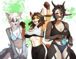  2018 absurd_res anthro breasts canine clothed clothing female fox fur hair heterochromia hi_res looking_at_viewer mammal pgm300 wolf 