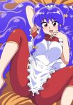  1girl chinese_clothes happy purple_hair red_eyes shampoo_(ranma_1/2) 