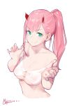  cleavage darling_in_the_franxx gorgeous_mushroom horns swimsuits zero_two_(darling_in_the_franxx) 