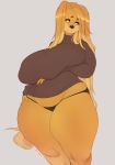  2018 anthro big_breasts breasts canine cherrikissu clothing digital_media_(artwork) dogmom female huge_breasts looking_at_viewer mammal solo thick_thighs 