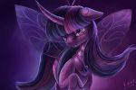  2018 alternate_species changeling cutie_mark female foughtdragon01 friendship_is_magic horn insect_wings my_little_pony purple_eyes purple_theme slit_pupils solo twilight_sparkle_(mlp) wings 