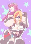  blonde_hair breasts hasami_rein huge_breasts lady_j lady_lady purple_hair sunglasses valkyrie_drive yuri 