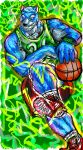  anthro ball basketball big_muscles canine clothed clothing hi_res kemono male mammal muscular muscular_male solo sport yad 