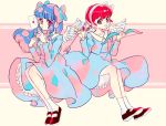  2girls braid long_hair multiple_girls purple_hair ranma-chan ranma_1/2 red_hair saotome_ranma school_uniform shampoo_(ranma_1/2) 