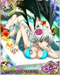  artist_request bikini bracelet braid breasts card_(medium) character_name chess_piece covered_nipples demon_wings flower grayfia_lucifuge grey_eyes grey_hair hair_flower hair_ornament high_school_dxd high_school_dxd_born jewelry large_breasts lipstick long_hair maid_headdress makeup official_art queen_(chess) red_lipstick solo swimsuit trading_card twin_braids wings 